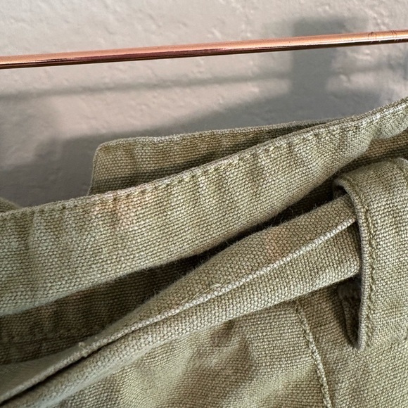 Free People Green Linen Cropped Pants - Picture 7 of 9